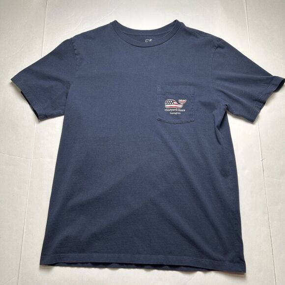 Vineyard Vines American Flag pocket T-shirt short sleeve size men's small - Picture 1 of 5